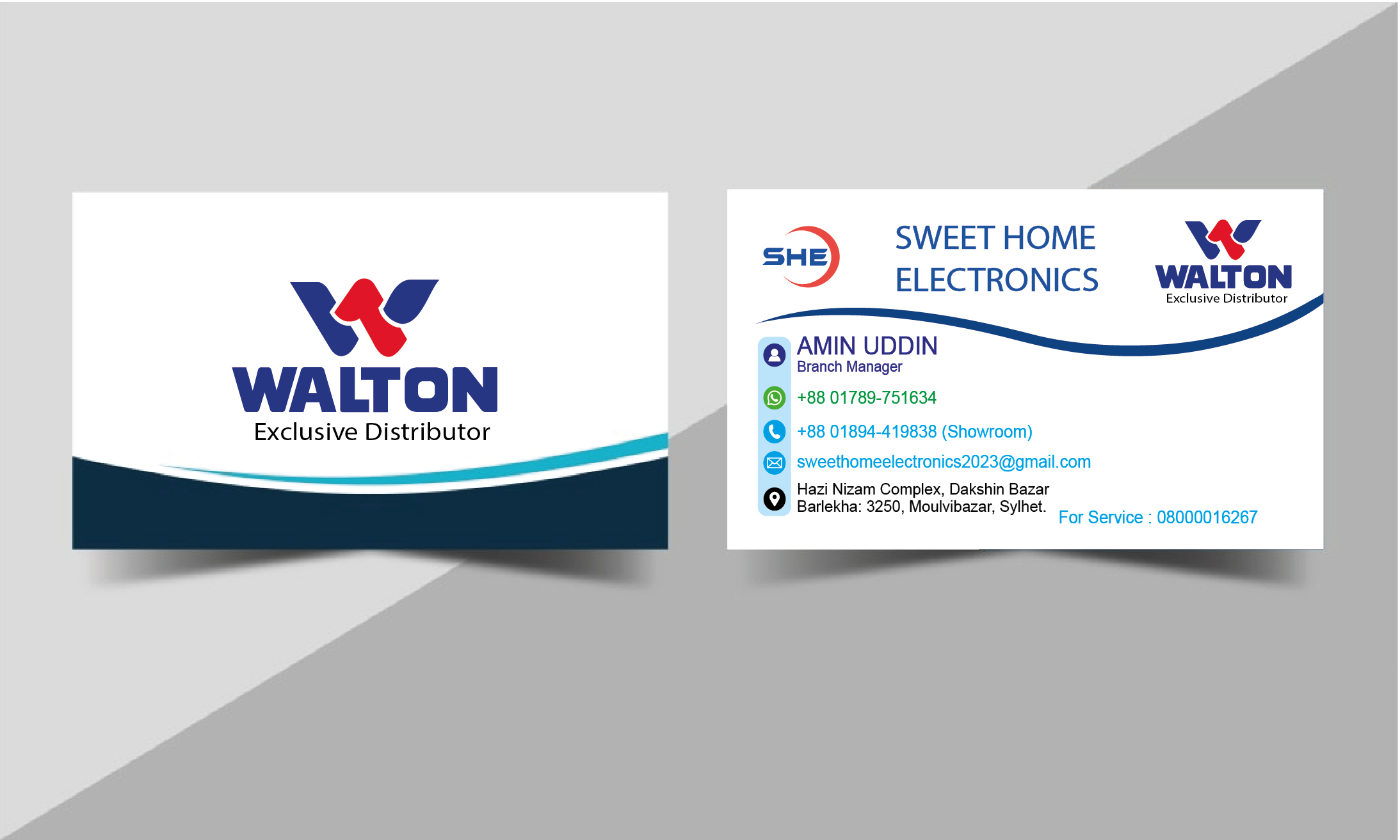 Walton-01 Professional business card design - Image 1